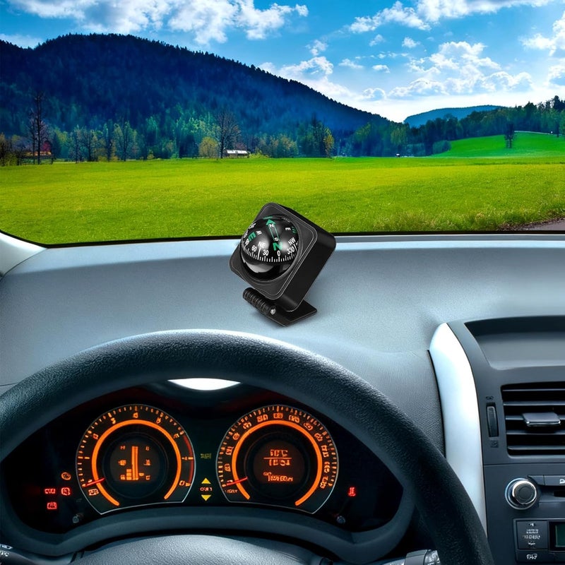 OSALADI Car Compass for Dashboard: Vehicle Compass Ball with Level Indicator, Portable Outdoor Driving Auto Dash Navigation - Image 4